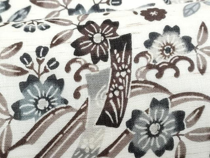 平和屋着物＊夏物　全通　九寸名古屋帯　型染め　舞蝶花文　麻　逸品　CABJ4701fb