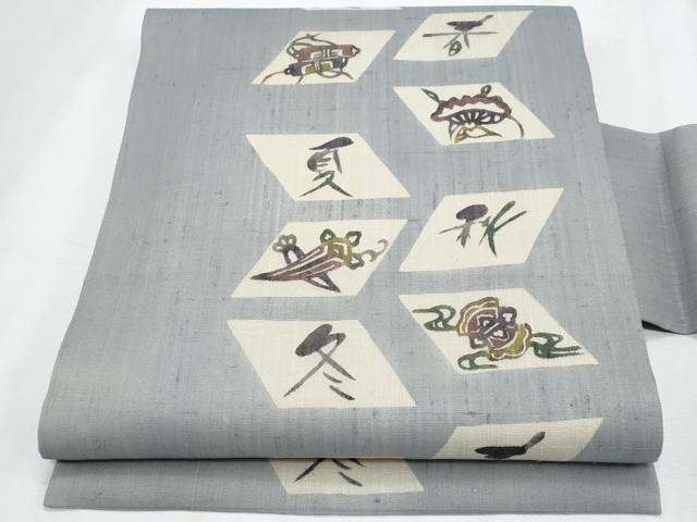 平和屋着物＊夏物　絹芭蕉　九寸名古屋帯　型染め　春夏秋冬　正絹　逸品　CABJ4702fb