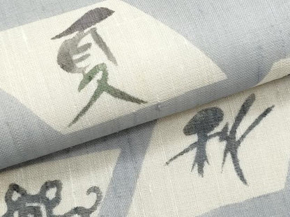 平和屋着物＊夏物　絹芭蕉　九寸名古屋帯　型染め　春夏秋冬　正絹　逸品　CABJ4702fb