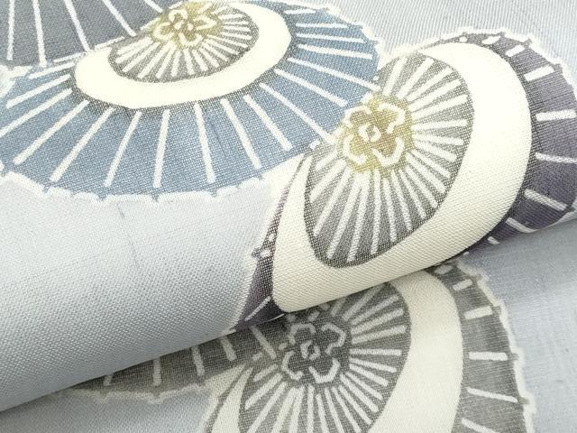 平和屋着物＊夏物　絹芭蕉　九寸名古屋帯　型染め　番傘　正絹　逸品　CABJ4703fb