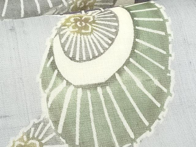 平和屋着物＊夏物　絹芭蕉　九寸名古屋帯　型染め　番傘　正絹　逸品　CABJ4703fb
