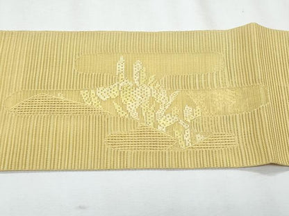 平和屋着物＊夏物　八寸名古屋帯　絽綴れ　風景文　淡黄色　正絹　逸品　CABJ4706fb