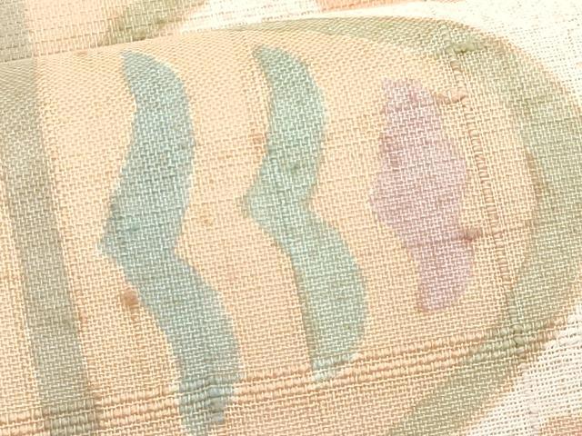 平和屋着物＊夏物　九寸名古屋帯　作家物　ろうけつ染め　紬地　舞花文　正絹　逸品　CABJ4707fb