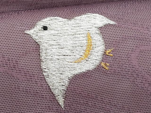 平和屋着物＊夏物　九寸名古屋帯　総刺繍　千鳥流水文　金銀糸　正絹　逸品　CABJ4711fb