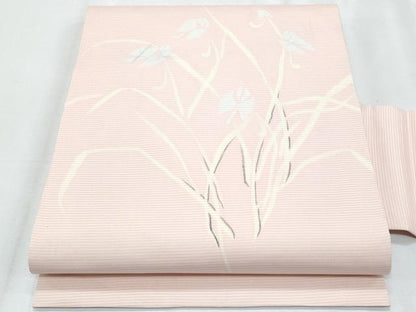 平和屋着物＊夏物　絽塩瀬　九寸名古屋帯　枝花文　正絹　逸品　CABJ4713fb