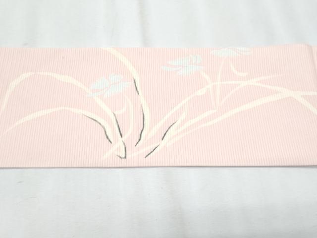 平和屋着物＊夏物　絽塩瀬　九寸名古屋帯　枝花文　正絹　逸品　CABJ4713fb