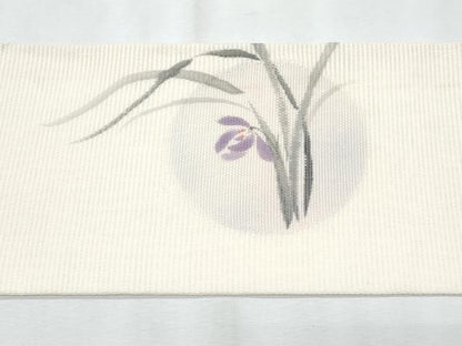 平和屋着物＊夏物　九寸名古屋帯　作家物　手描き　草花文　正絹　逸品　CABJ4718fb