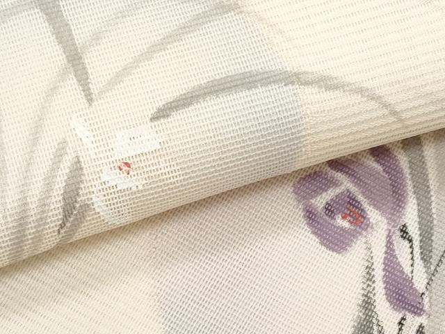 平和屋着物＊夏物　九寸名古屋帯　作家物　手描き　草花文　正絹　逸品　CABJ4718fb