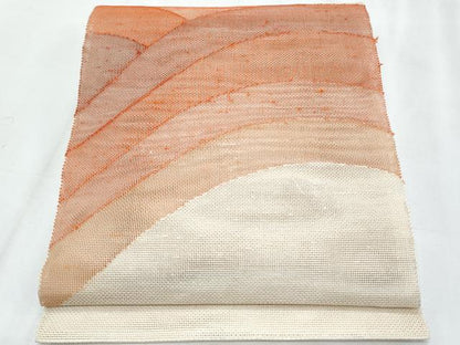 平和屋着物＊夏物　八寸名古屋帯　立波文　正絹　逸品　CABJ4724fb