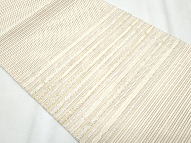 平和屋着物＊夏物　八寸名古屋帯　絽綴れ　横段文　金銀糸　正絹　逸品　CABJ4725fb