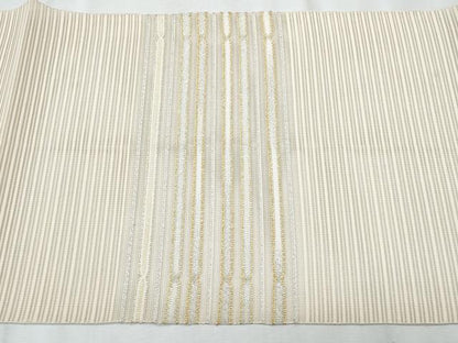 平和屋着物＊夏物　八寸名古屋帯　絽綴れ　横段文　金銀糸　正絹　逸品　CABJ4725fb