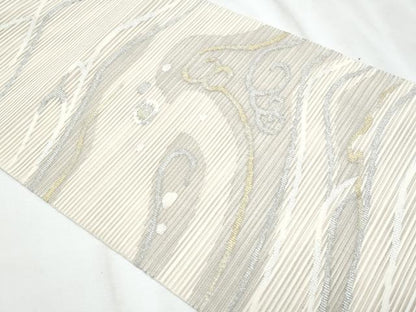 平和屋着物＊夏物　八寸名古屋帯　絽綴れ　立波文　金銀糸　正絹　逸品　CABJ4727fb