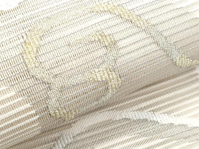 平和屋着物＊夏物　八寸名古屋帯　絽綴れ　立波文　金銀糸　正絹　逸品　CABJ4727fb