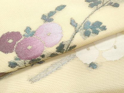 平和屋着物＊夏物　九寸開き名古屋帯　万寿菊　金銀糸　正絹　逸品　CABJ4729fb