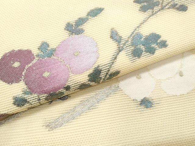 平和屋着物＊夏物　九寸開き名古屋帯　万寿菊　金銀糸　正絹　逸品　CABJ4729fb