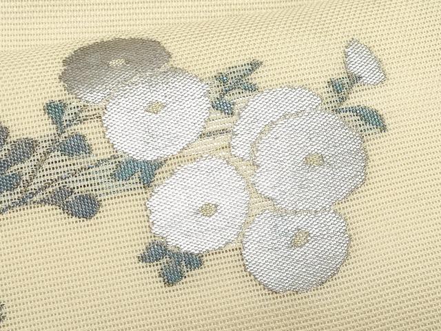 平和屋着物＊夏物　九寸開き名古屋帯　万寿菊　金銀糸　正絹　逸品　CABJ4729fb