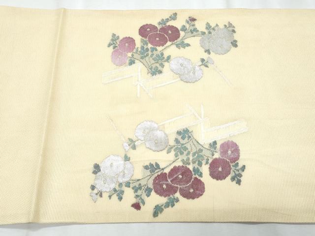 平和屋着物＊夏物　九寸開き名古屋帯　万寿菊　金銀糸　正絹　逸品　CABJ4729fb