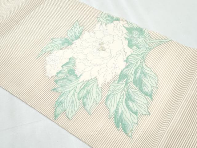 平和屋着物＊夏物　八寸名古屋帯　絽綴れ　枝花文　金銀糸　正絹　逸品　CABJ4731fb