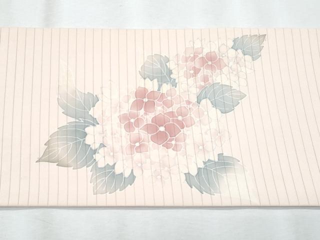 平和屋着物＊夏物　絽塩瀬　九寸名古屋帯　紫陽花　銀彩　正絹　逸品　CABJ4732fb