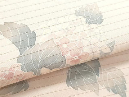 平和屋着物＊夏物　絽塩瀬　九寸名古屋帯　紫陽花　銀彩　正絹　逸品　CABJ4732fb