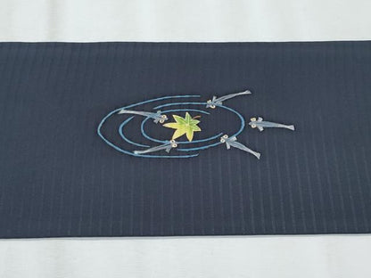 平和屋着物＊夏物　絽塩瀬　九寸名古屋帯　魚　金彩　正絹　逸品　CABJ4733fb