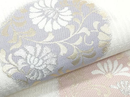 平和屋着物＊夏物　九寸名古屋帯　花丸文　金銀糸　正絹　逸品　CABJ4734fb
