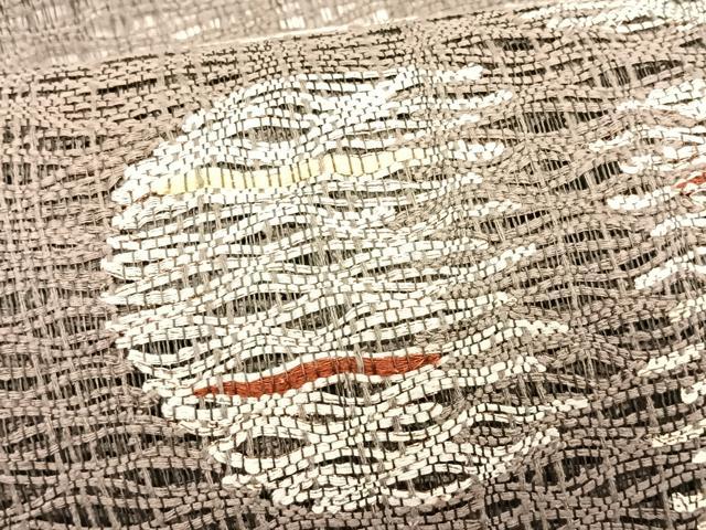 平和屋着物＊夏物　八寸名古屋帯　櫛織り　抽象文様　正絹　逸品　CABJ4736fb