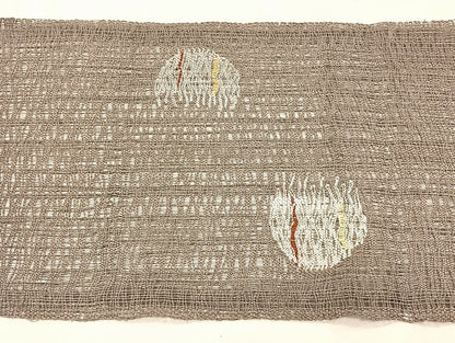 平和屋着物＊夏物　八寸名古屋帯　櫛織り　抽象文様　正絹　逸品　CABJ4736fb