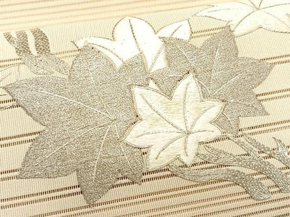 平和屋着物＊夏物　八寸名古屋帯　絽綴れ　駒刺繍　楓 　正絹　逸品　CABJ4738fb