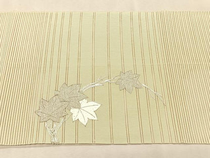 平和屋着物＊夏物　八寸名古屋帯　絽綴れ　駒刺繍　楓 　正絹　逸品　CABJ4738fb