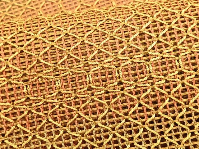 平和屋着物＊夏物　八寸名古屋帯　羅　幾何学文様　正絹　逸品　CABJ4741fb