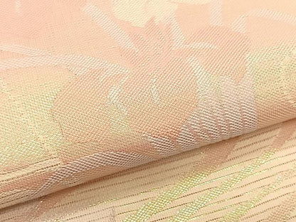 平和屋着物＊夏物　九寸名古屋帯　流水色紙重ね杜若　正絹　逸品　CABJ4743fb