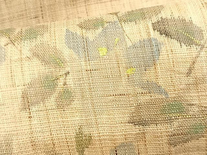 平和屋着物＊夏物　染色作家　桐山紫香　手描き　九寸名古屋帯　桔梗　麻　逸品　CABJ4745fb