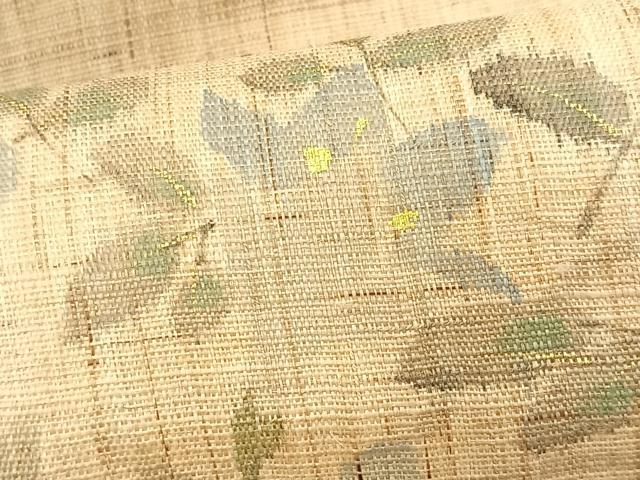 平和屋着物＊夏物　染色作家　桐山紫香　手描き　九寸名古屋帯　桔梗　麻　逸品　CABJ4745fb