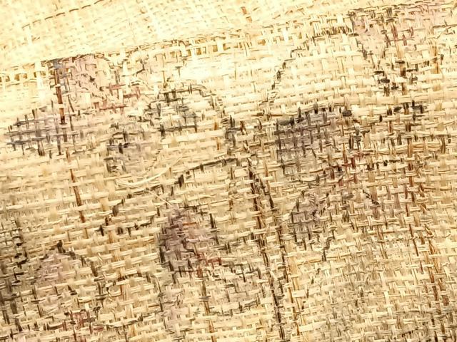 平和屋着物＊夏物　九寸名古屋帯　手描き　枝花文　麻　逸品　CABJ4750fb