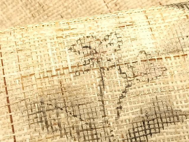 平和屋着物＊夏物　九寸名古屋帯　手描き　枝花文　麻　逸品　CABJ4750fb