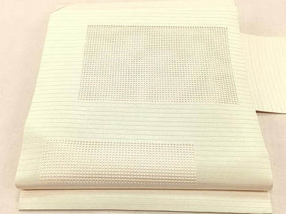 平和屋着物＊夏物　絽塩瀬　九寸名古屋帯　幾何学文様　正絹　逸品　CABJ4752fb