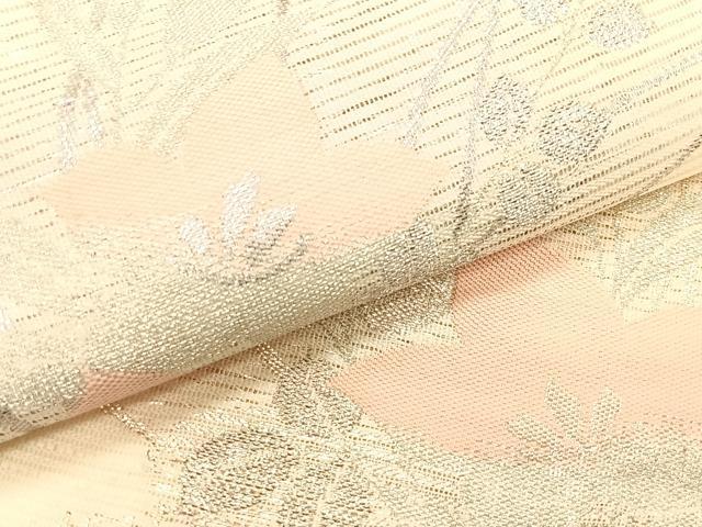 平和屋着物＊夏物　九寸名古屋帯　桔梗　銀糸　正絹　逸品　CABJ4755fb