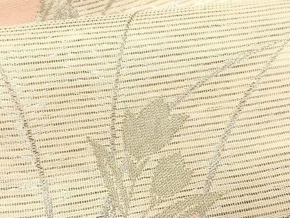 平和屋着物＊夏物　九寸名古屋帯　桔梗　銀糸　正絹　逸品　CABJ4755fb