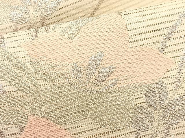 平和屋着物＊夏物　九寸名古屋帯　桔梗　銀糸　正絹　逸品　CABJ4755fb
