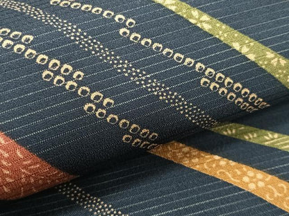 平和屋着物＊夏物　全通　九寸名古屋帯　流線文　正絹　逸品　CABJ4757fb