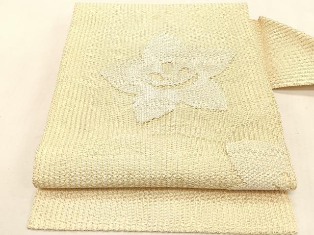 平和屋着物＊夏物　九寸名古屋帯　桔梗文　正絹　逸品　CABJ4759fb