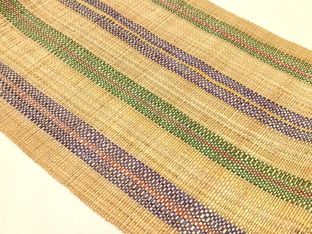 平和屋着物＊希少　夏物　アットゥシ織　オヒョウ　おひょう　アイヌ　八寸名古屋帯　間道　逸品　CABJ4763fb