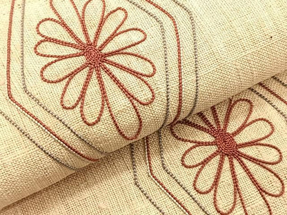 平和屋着物＊夏物　八寸名古屋帯　総刺繍　亀甲花文　正絹　逸品　CABJ4766fb