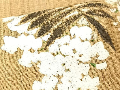 平和屋着物＊夏物　八寸名古屋帯　手描き　朝顔　帯反物　麻　逸品　CABJ4767fb