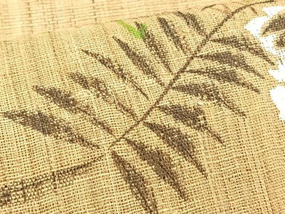 平和屋着物＊夏物　八寸名古屋帯　手描き　朝顔　帯反物　麻　逸品　CABJ4767fb