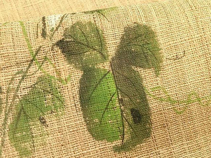 平和屋着物＊夏物　八寸名古屋帯　手描き　朝顔　帯反物　麻　逸品　CABJ4767fb