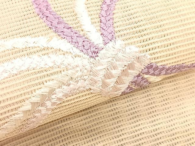 平和屋着物＊夏物　八寸名古屋帯　総刺繍　結び紐文　CABJ4771fb