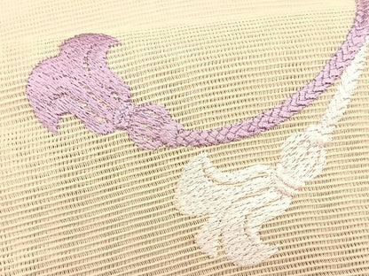 平和屋着物＊夏物　八寸名古屋帯　総刺繍　結び紐文　CABJ4771fb