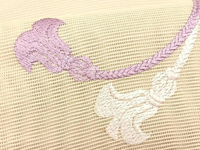 平和屋着物＊夏物　八寸名古屋帯　総刺繍　結び紐文　CABJ4771fb